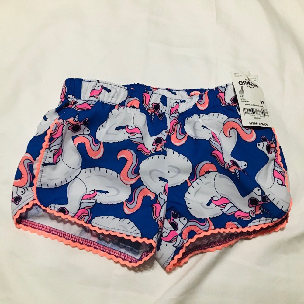 🌻Toddler girl swim shorts unicorn print 2T